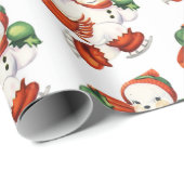 Papier Cadeau Snowman Vintage (Coin rond)