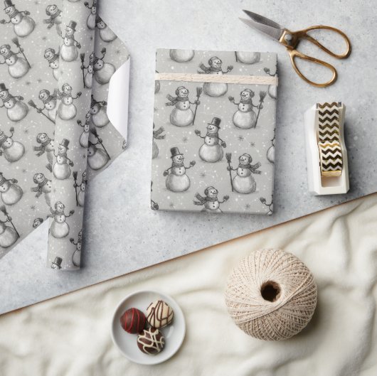 Papier Cadeau Snowman Wrapping Paper (Artisanat)