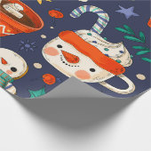 Papier Cadeau "Snowmen & Chocolat chaud" (Coin)