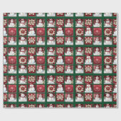 Papier Cadeau Snowmen Collage (Plat)