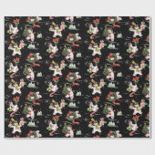 Papier Cadeau Snowmen de Noël Vintage (Plat)