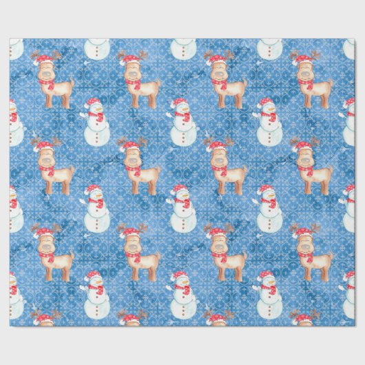 Papier Cadeau Snowmen et rennes de Noël (Couture)