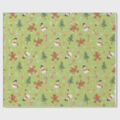 Papier Cadeau Snowmen et Sucres de canne (Plat)