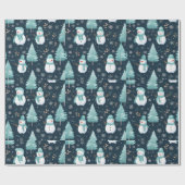 Papier Cadeau Snowmen—Flèches de neige Moderne Noël (Plat)