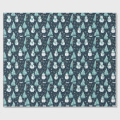 Papier Cadeau Snowmen—Flèches de neige Moderne Noël (Plat)