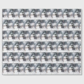 Papier Cadeau Snowmen Having a Snowball Fight (Plat)