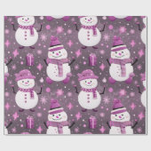 Papier Cadeau Snowmen Snowflakes Noël Ornements Noël (Plat)