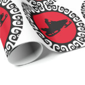 PAPIER CADEAU SNOWMOBILING DANS LE WISCONSIN (Coin rond)