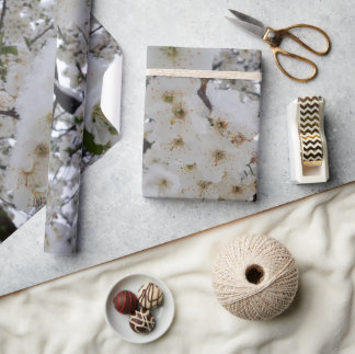 Papier Cadeau Snowy Blossom Wrapping Paper
