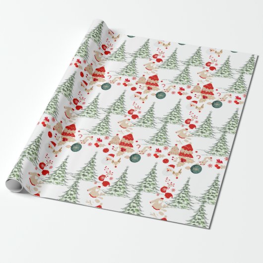Papier Cadeau Snowy Christmas Wrap (Déroulé)