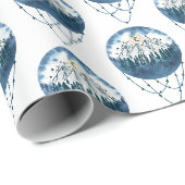 Papier Cadeau Snowy Mountain Pine Tree Nature Adventure Extérieu (Coin rond)