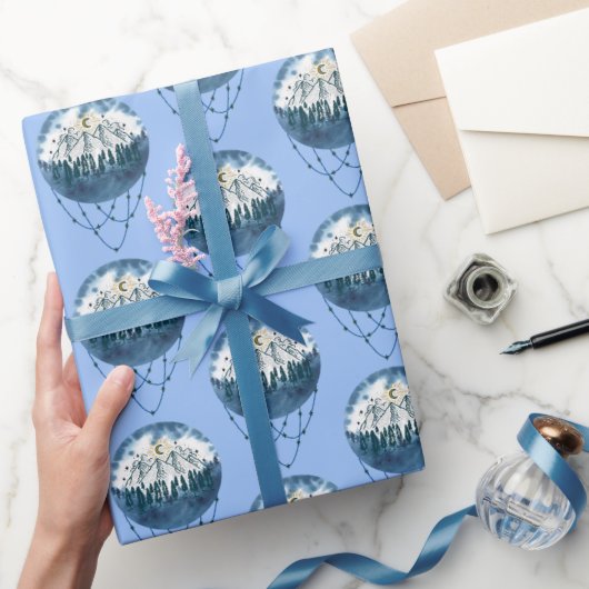 Papier Cadeau Snowy Mountain Pine Tree Nature Adventure Extérieu (Cadeaux)