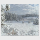 Papier Cadeau Snowy Noël arbres scène emballage papier (Plat)