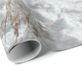 Papier Cadeau Snowy Noël arbres scène emballage papier (Coin rond)