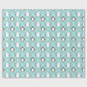 Papier Cadeau Snowy Polar Bears & Penguins Wrapping Paper | Cute (Plat)