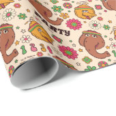 Papier Cadeau Snuffleupagus et Big Bird Super Flower Motif (Coin rond)