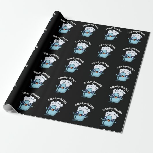 Papier Cadeau Soap-prano Funny Soprano Soprano Soap Pun Dark BG (Déroulé)
