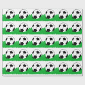 Papier Cadeau Soccer Balls in Grass Pattern Wrapping Paper (Plat)