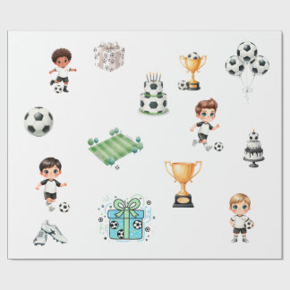Papier Cadeau  Soccer Birthday Wrapping Paper Boy |