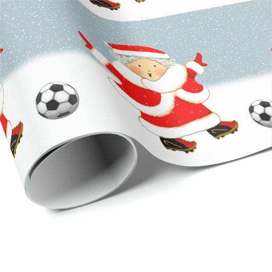 Papier Cadeau Soccer Noël cadeau de vacances (Coin rond)