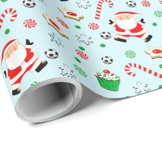 Papier Cadeau Soccer Noël cadeau de vacances (Coin rond)