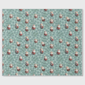 Papier Cadeau Soccer Santa on Light Viridian Green (Plat)