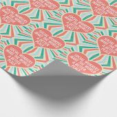 Papier Cadeau Social Worker Birthday Cute Heart Motif (Coin)