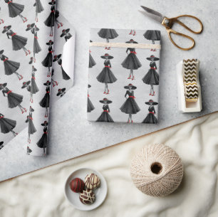 Papier Cadeau Société de la Petite Robe Noire Charbon Mode