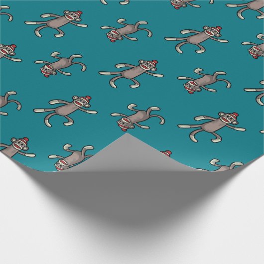 Papier Cadeau Sock Monkey | Singes dansants (Coin)