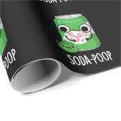 Papier Cadeau Soda Poop Drôle Boisson Pun Dark BG (Coin rond)
