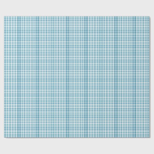 Papier Cadeau Soft Aqua Blue Plaid Pattern Background (Plat)
