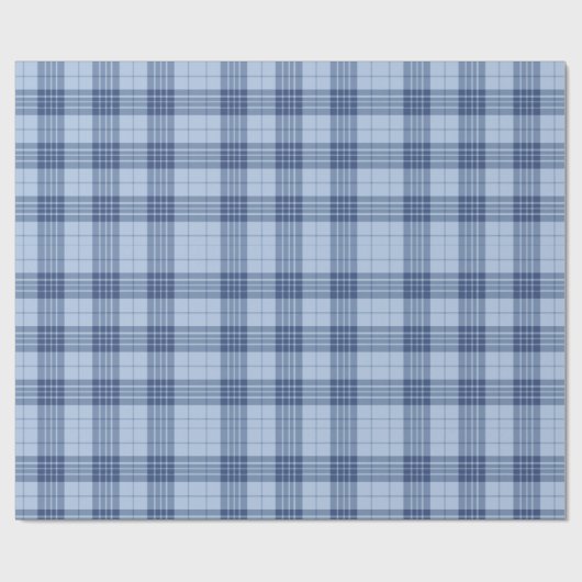 Papier Cadeau Soft Blue Plaid Seamless Pattern (Plat)