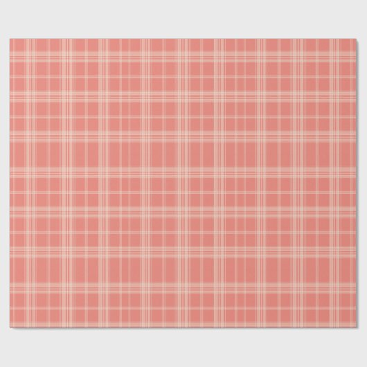 Papier Cadeau Soft Coral Plaid (Plat)