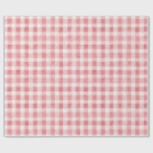 Papier Cadeau Soft Girly Pink White Plaid Stripes Birthday (Plat)