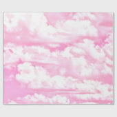 Papier Cadeau Soft Happy Rose Nuages Décor (Plat)