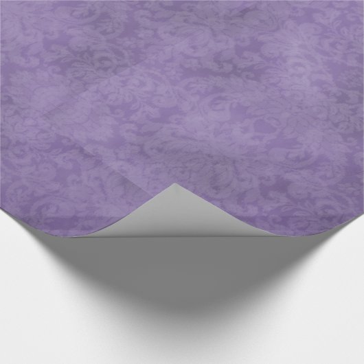 Papier Cadeau Soft Lilac Damask Art gothique Imprimer (Coin)