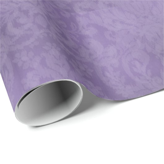 Papier Cadeau Soft Lilac Damask Art gothique Imprimer (Coin rond)