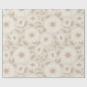 Papier Cadeau Soft Neutral Sunflower Cream Floral Pattern (Plat)