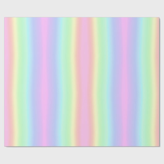 Papier Cadeau Soft Pastel Arc-en-ciel Rayures de dégradé esthéti (Plat)