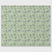 Papier Cadeau Soft Pastel Bleu et Vert Boho Baby Bugs Baby Baby (Plat)