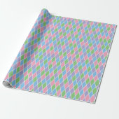 Papier Cadeau Soft Pastel Geometric Harlequin (Déroulé)