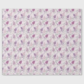 Papier Cadeau Soft Pink and Purple Lilac Floral Pattern   (Plat)