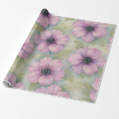 Papier Cadeau Soft Pink Botanical Floral Wrapping Paper (Déroulé)
