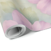 Papier Cadeau Soft Pink Botanical Floral Wrapping Paper (Coin rond)