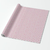Papier Cadeau Soft Pink Daisy Checkerboard Floral Pattern (Déroulé)
