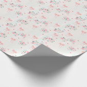 Papier Cadeau Soft Pink Floral & Bow Pattern – Cute Romantic  (Coin)