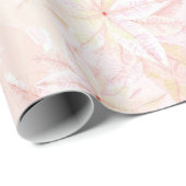 Papier Cadeau Soft Pink Poinsettias - Christmas Wrapping Paper (Coin rond)