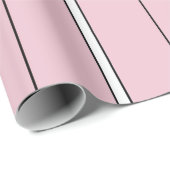 Papier Cadeau Soft Pink Vertical Stripe Pattern Minimal (Coin rond)