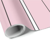 Papier Cadeau Soft Pink Vertical Stripe Pattern Minimal (Coin rond)