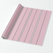 Papier Cadeau Soft Pink Vertical Stripe Pattern Minimal (Déroulé)